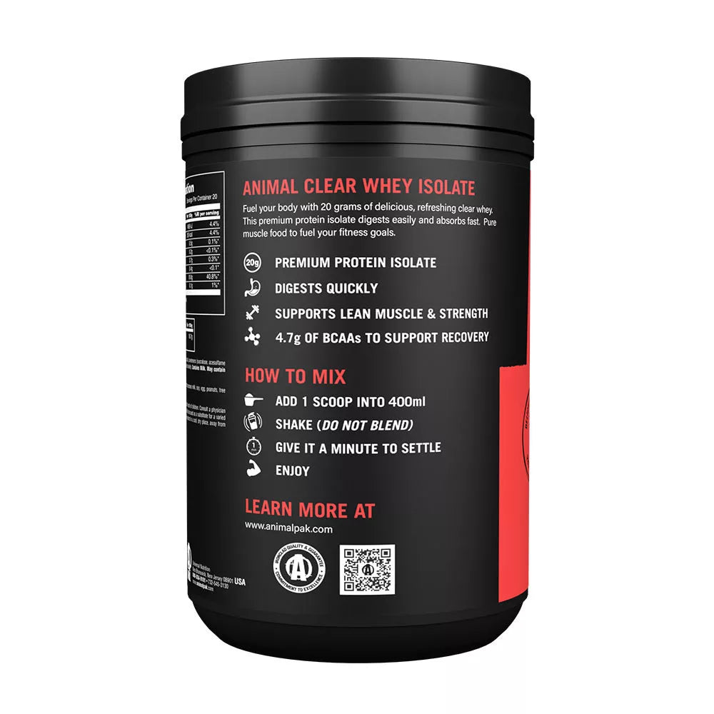 Universal Nutrition Animal Clear Whey Isolate (500 g, Peach Iced Tea)