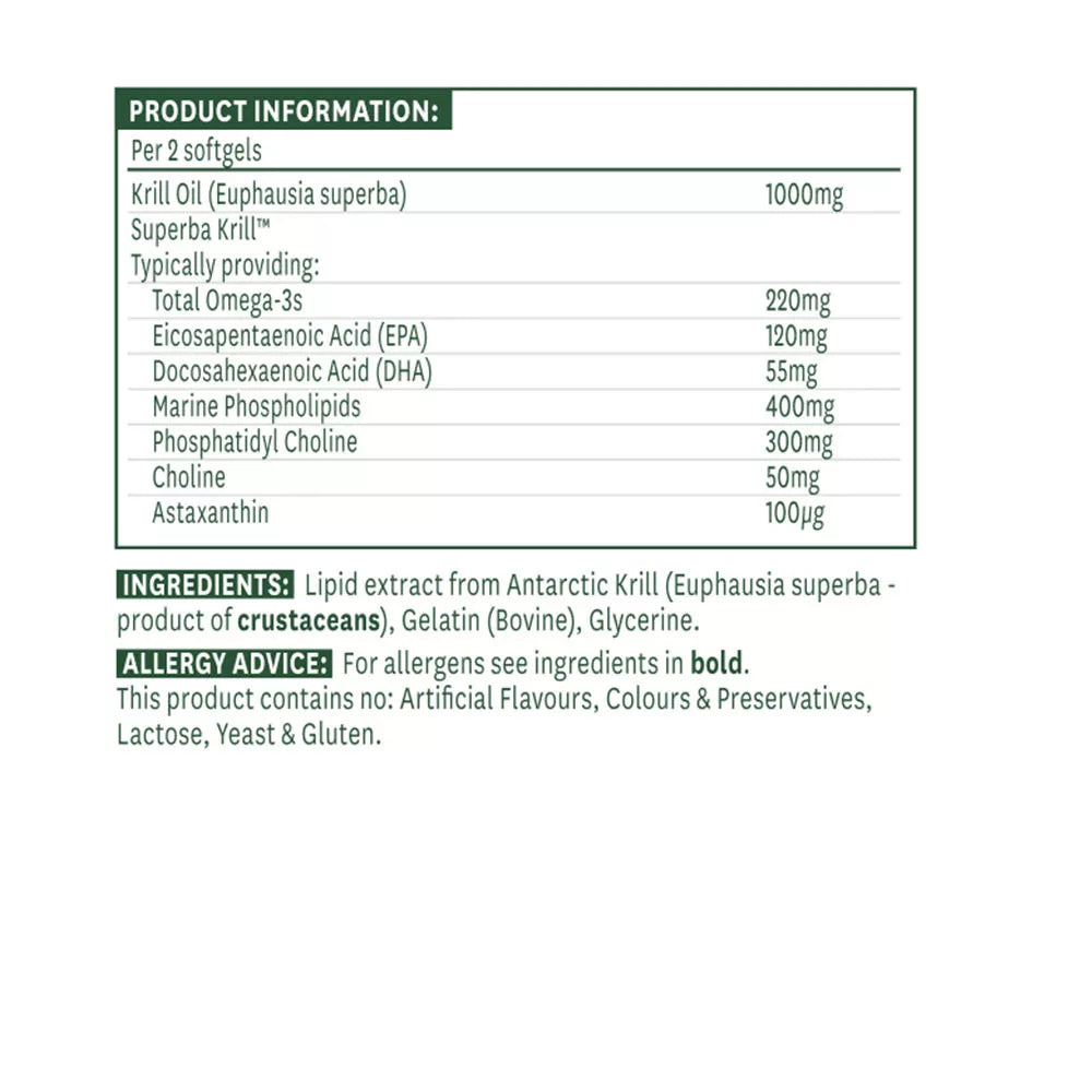 Natures Aid Antarctic Krill Oil 500 mg (60 Softgels)