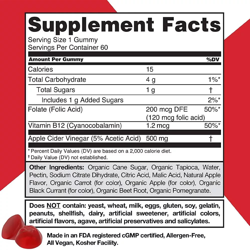 Goli Apple Cider Vinegar gummies (60 Gummies, Apple)