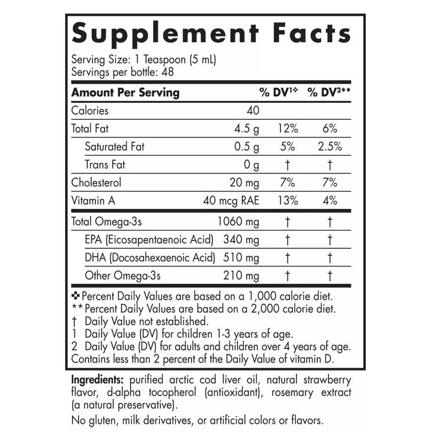 Nordic Naturals Arctic Cod Liver Oil 1060 mg (237 ml, Strawberry)