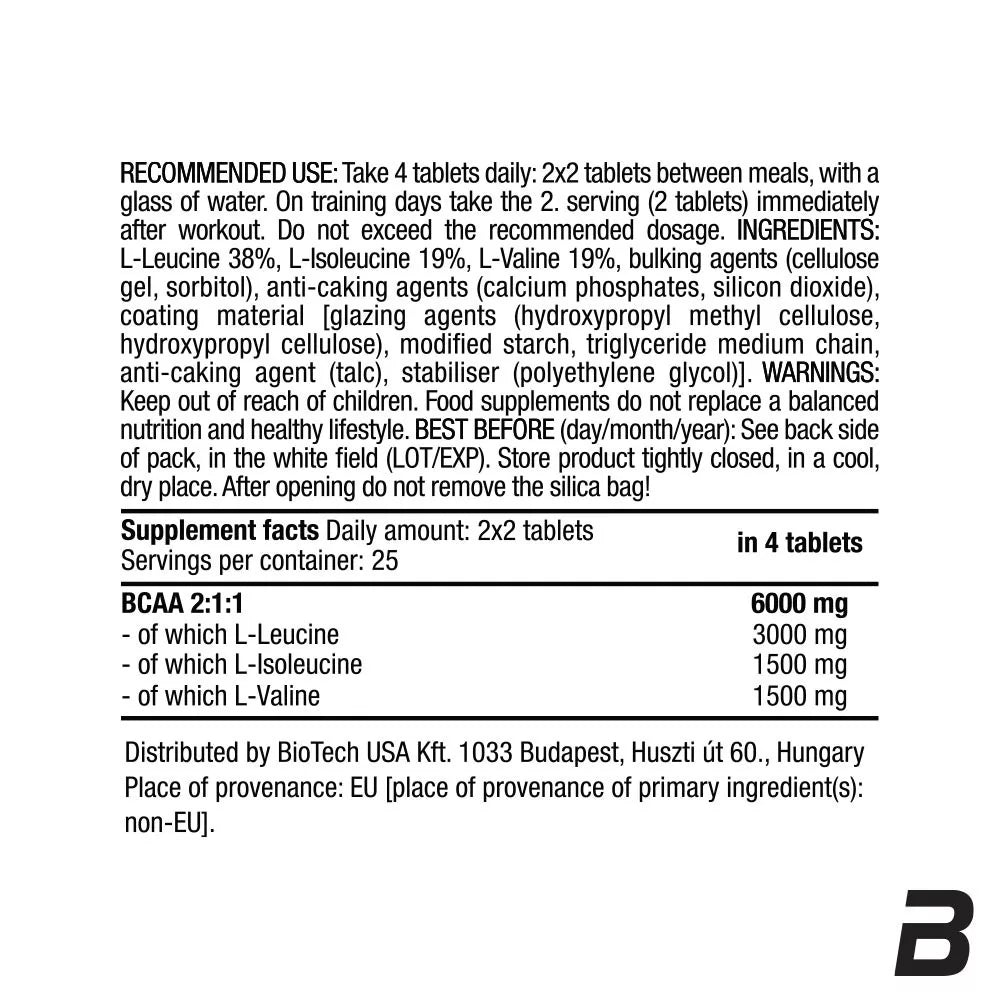 BioTechUSA BCAA 6000 (100 Tablets)
