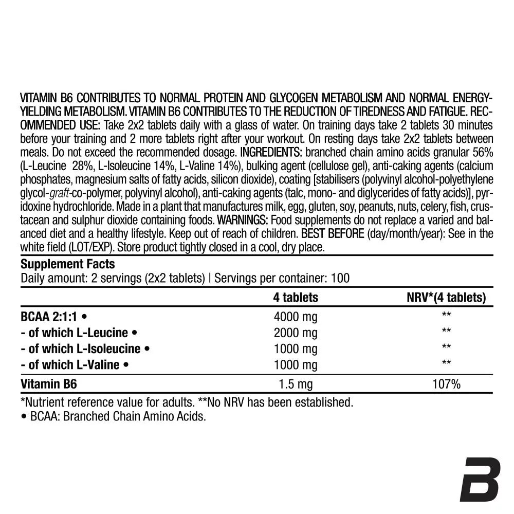 BioTechUSA BCAA+B6 (200 Tablets)