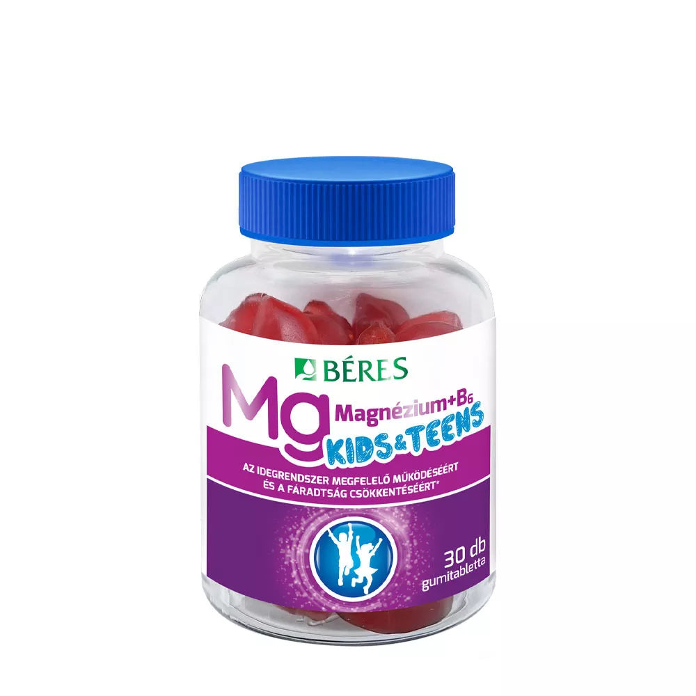 Béres Magnesium +B6 Kids & Teens (30 Gummies, Raspberry)