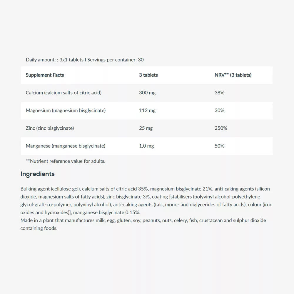 BioTechUSA Calcium Zinc Magnesium from Organic Sources (90 Tablets)