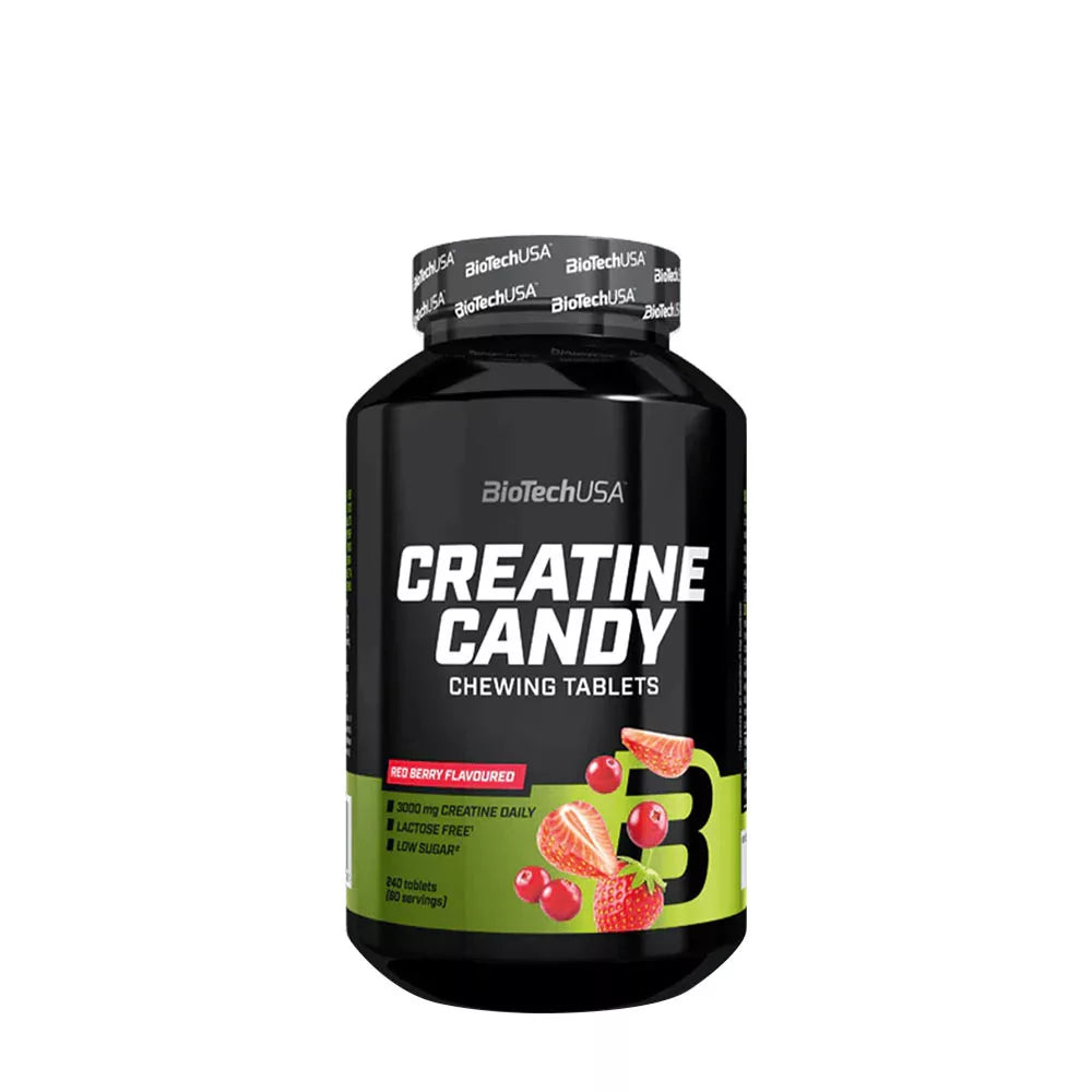BioTechUSA Creatine Candy (240 Chewable Tablets, Red Berry)