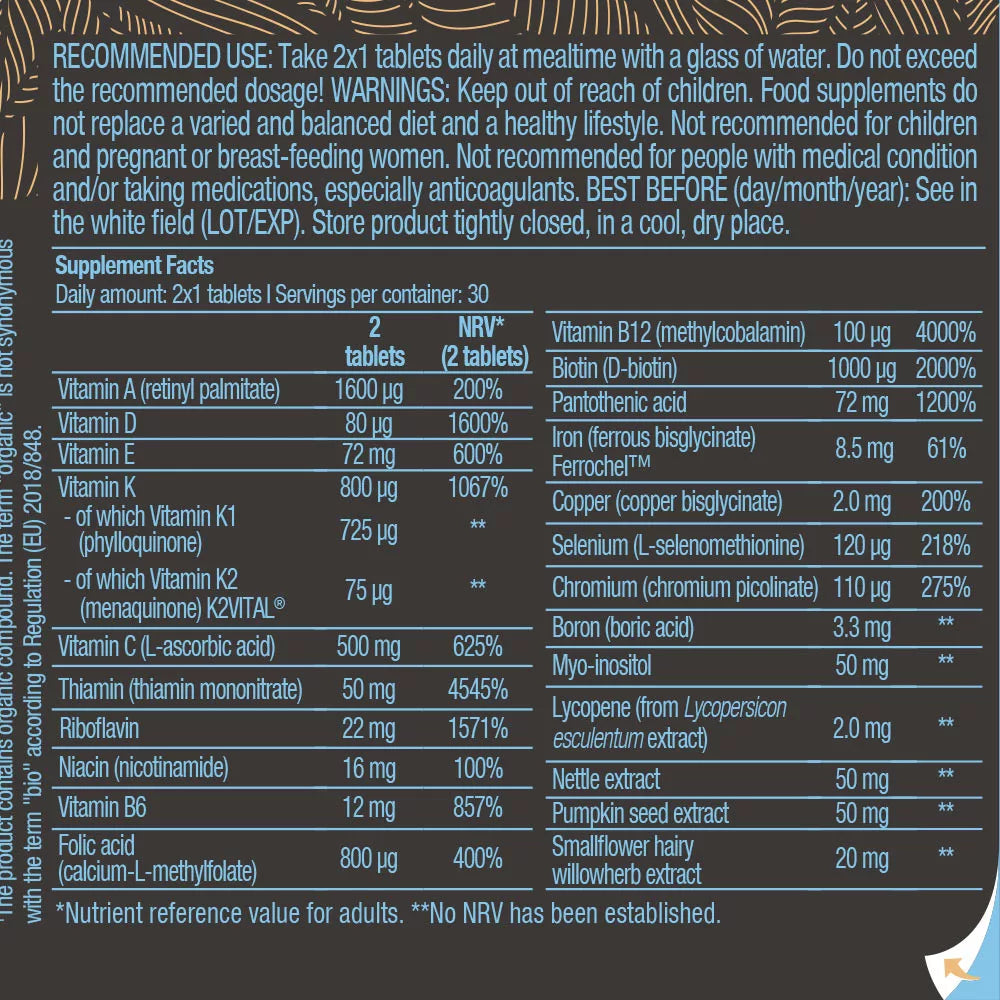 BioTechUSA Multivitamin For Men from Organic Sources (60 Tablets)