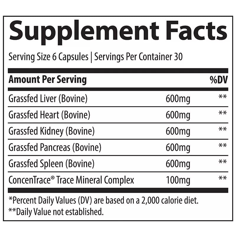 Trace Minerals TMAncestral Beef Organs (180 Capsules)