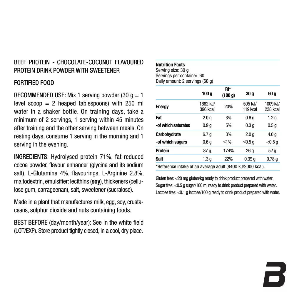 BioTechUSA Beef Protein (1816 g, Chocolate Coconut)