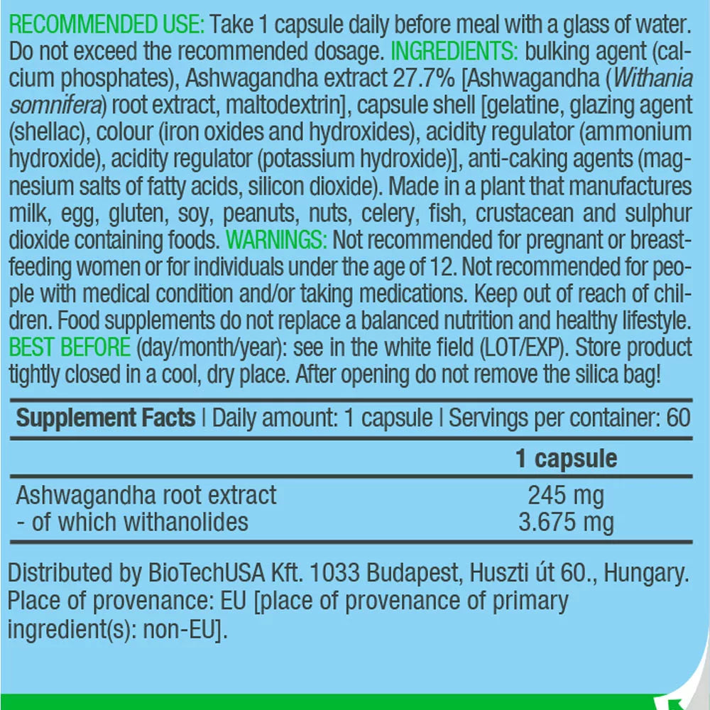 BioTechUSA Ashwagandha (60 Capsules)