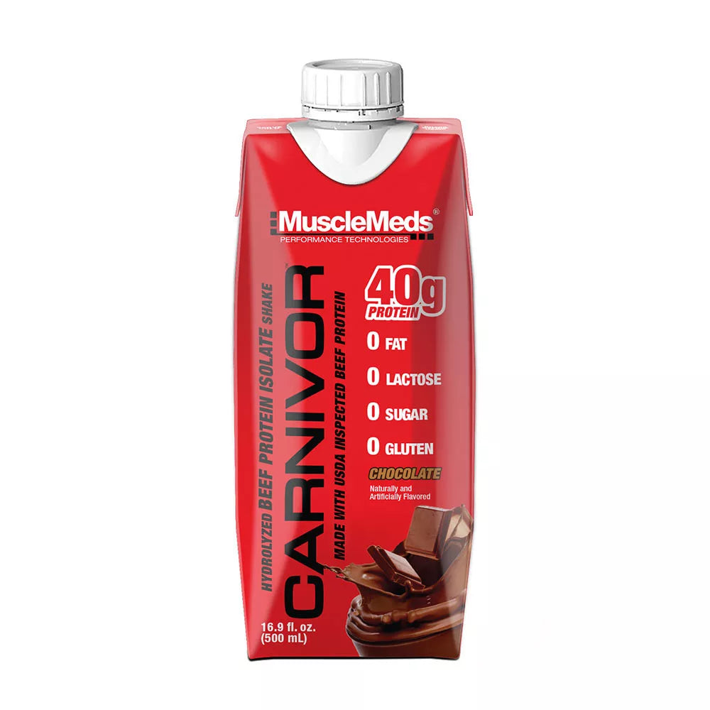 MuscleMeds Carnivor RTD Beef Protein Shake (12 pack, Chocolate)
