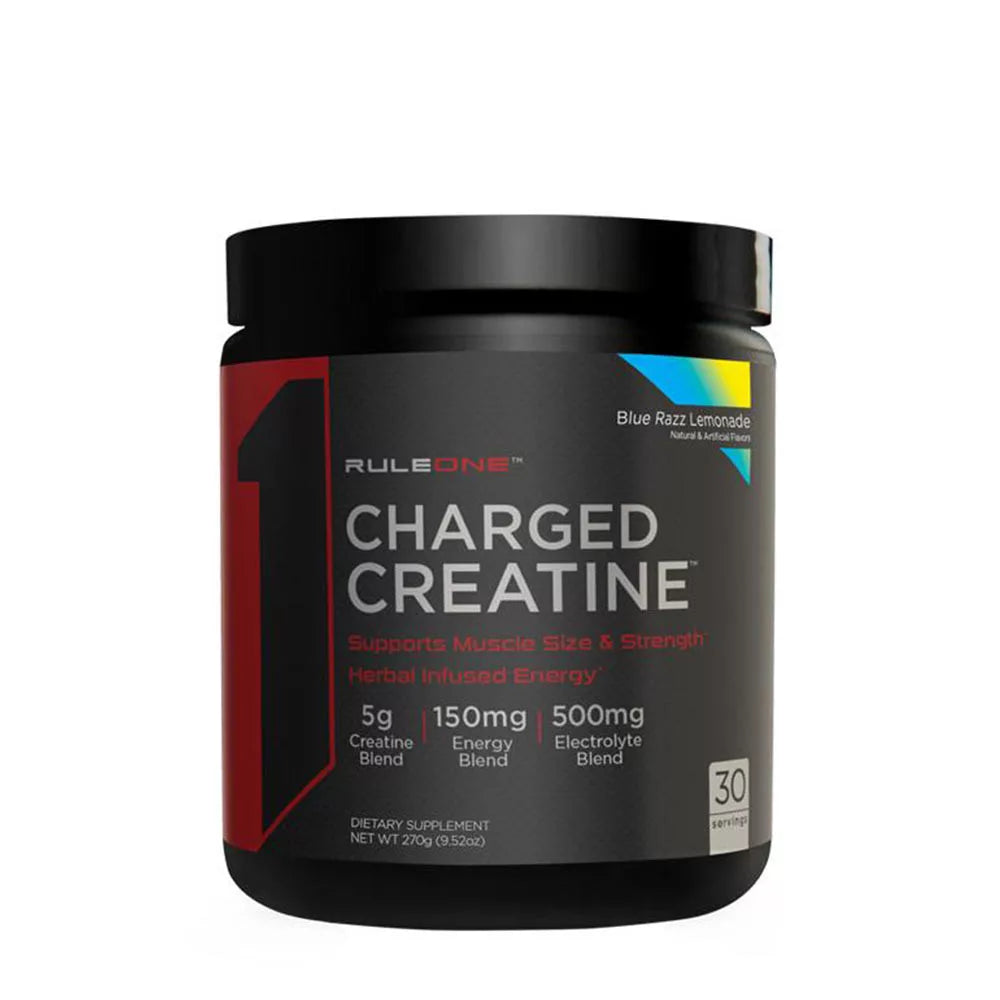 Rule1 Charged Creatin (270 g, Blue Raspberry Lemonade)