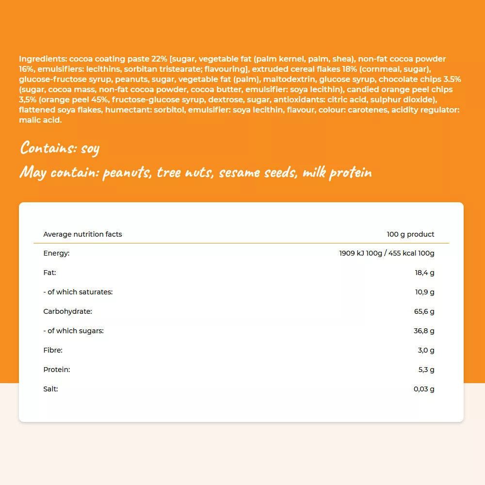 Cerbona Gluten Free Chocolate-Orange Muesli Bar (35 g)