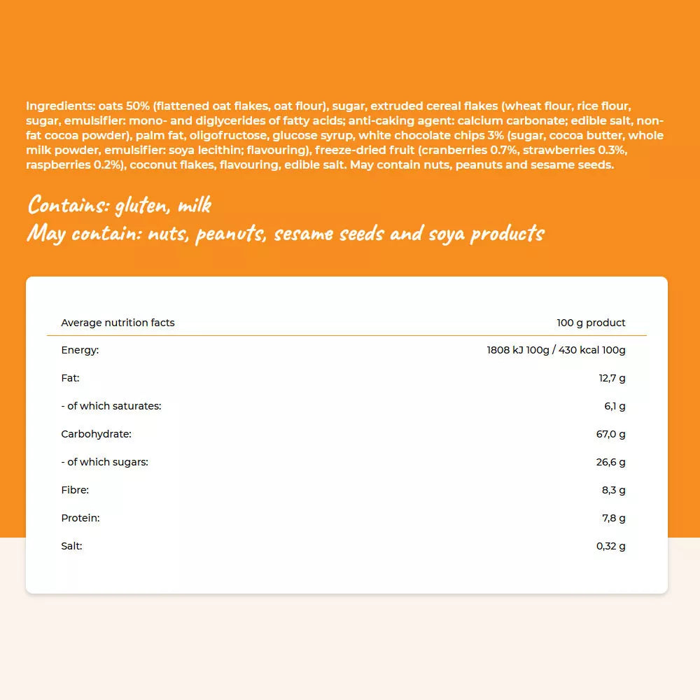 Cerbona Red Fruit And White Chocolate Granola (450 g)