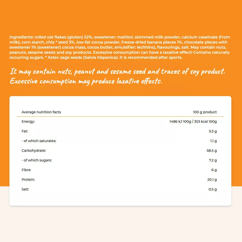 Cerbona Chocolate-Banana Protein Oat Porridge (60 g)