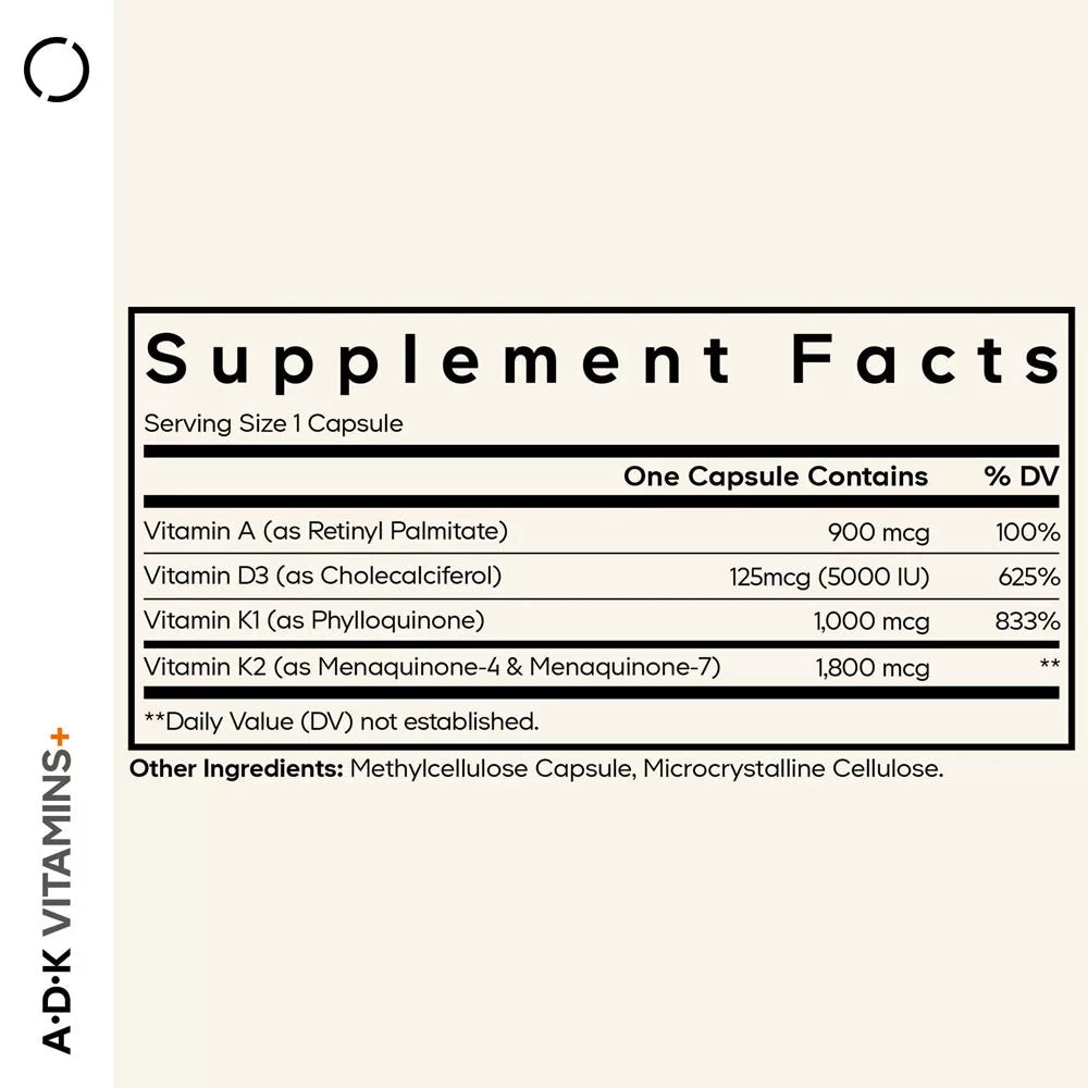 Codeage A D K Vitamins+ (180 Veg Capsules)
