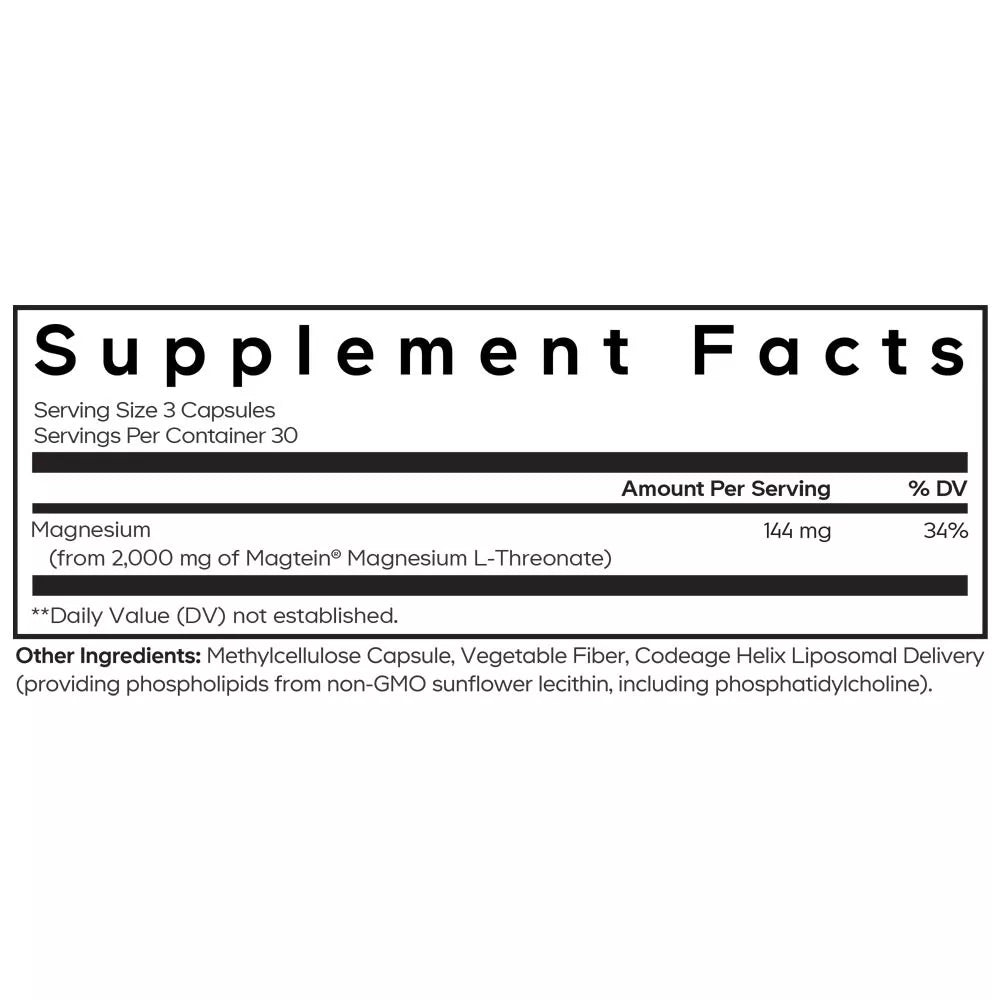 Codeage Liposomal Magnesium L-Threonate (90 Veg Capsules)