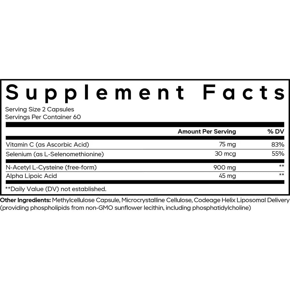 Codeage Liposomal NAC+ Platinum (120 Veg Capsules)