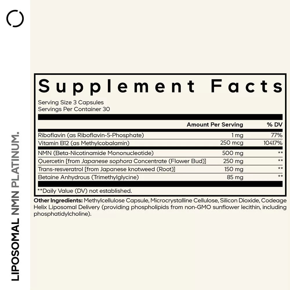 Codeage Liposomal NMN Platinum (90 Veg Capsules)