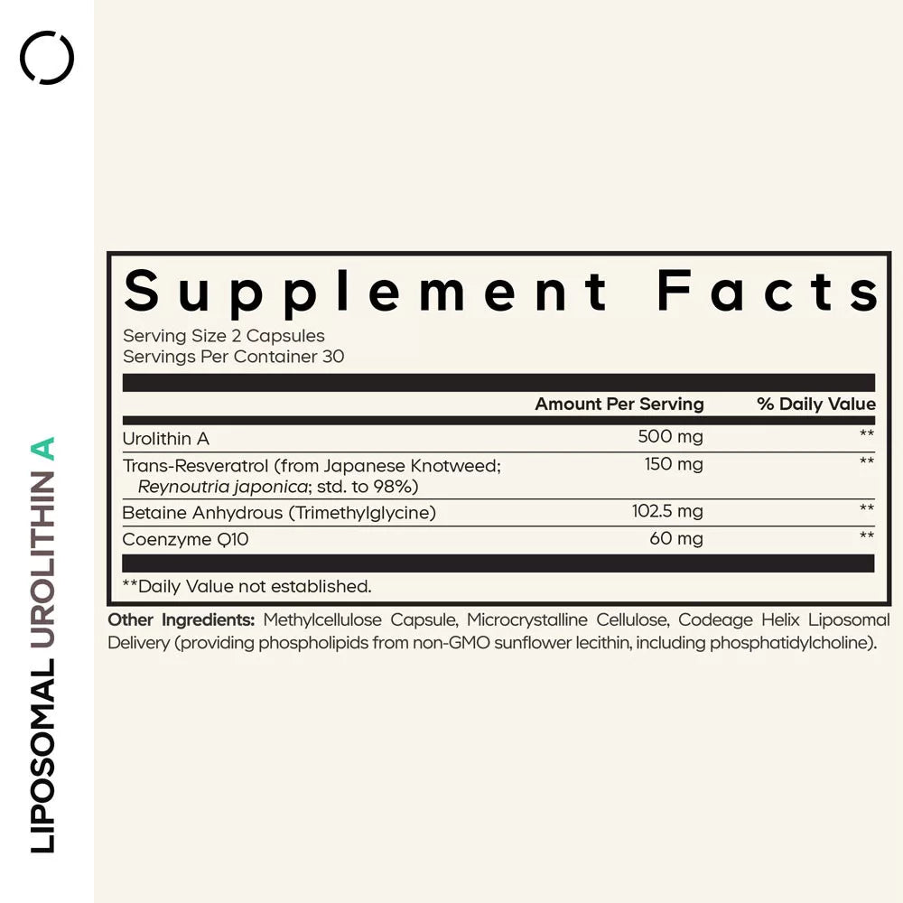 Codeage Liposomal Urolithin A (60 Veg Capsules)