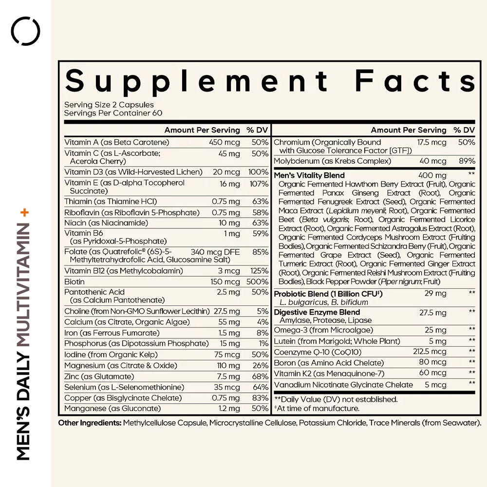 Codeage Men's Daily Multivitamin+ (120 Veg Capsules)