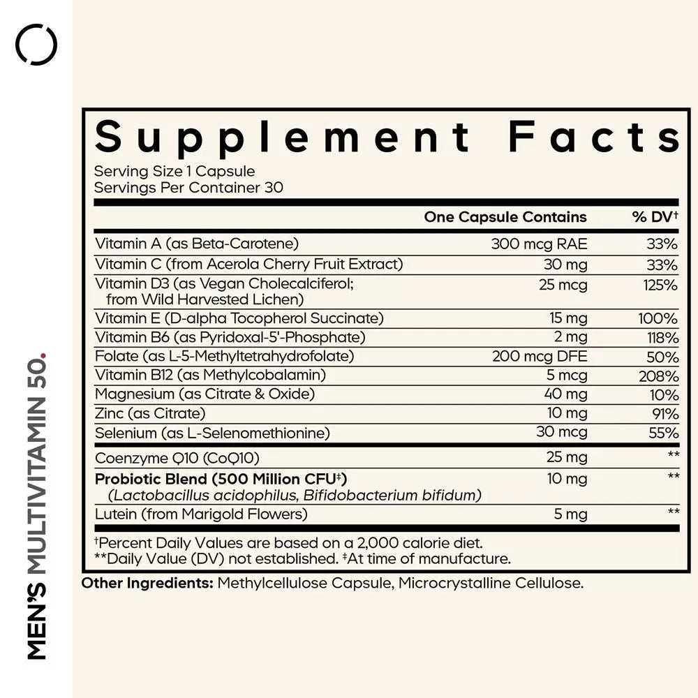 Codeage Men's Daily Multivitamin 50 (30 Veg Capsules)