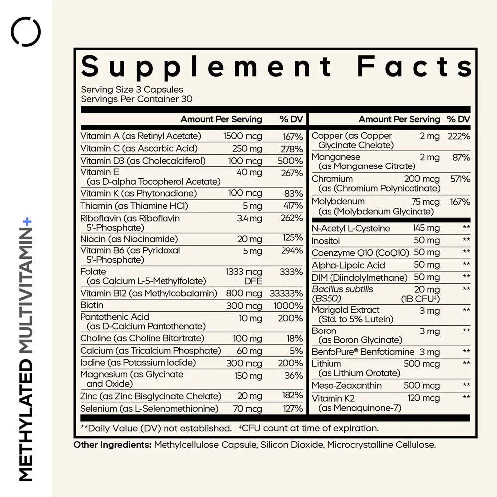 Codeage Methylated Multivitamin+ (90 Veg Capsules)