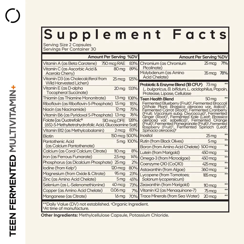 Codeage Teen's Feremented Multivitamin+ (60 Veg Capsules)