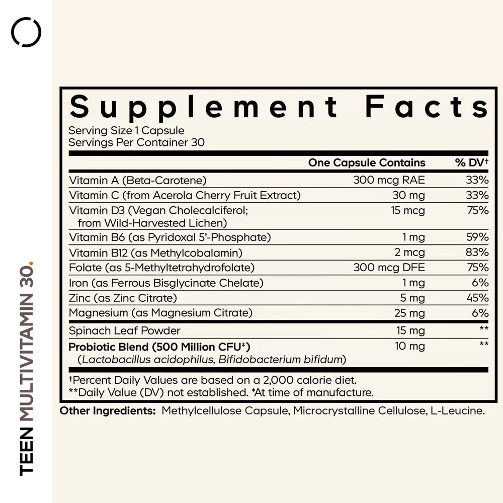 Codeage Teen Multivitamin (30 Veg Capsules)
