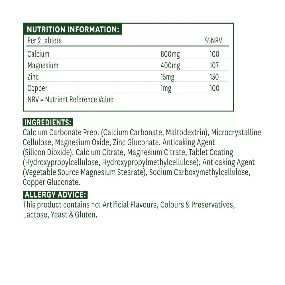 Natures Aid Calcium, Magnesium + Vitamin D3 (90 Tablets)