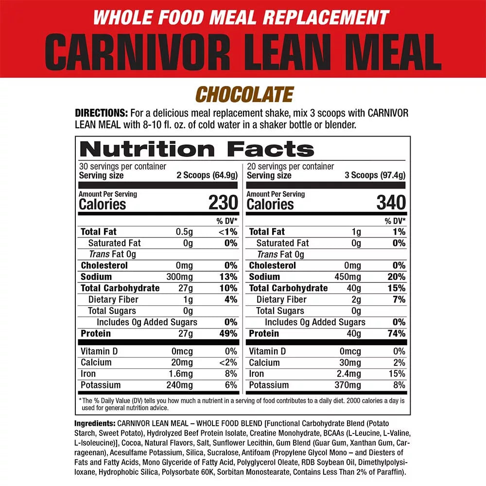 MuscleMeds Carnivor Lean Meal (1948 g, Chocolate Fudge)
