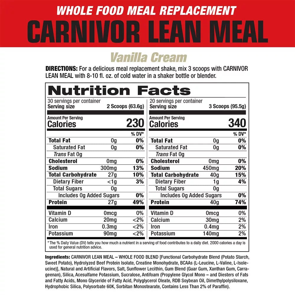 MuscleMeds Carnivor Lean Meal (1910 g, Vanilla Creme)