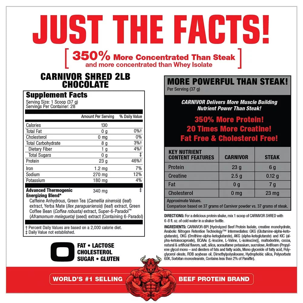 MuscleMeds Carnivor Shred 100% Beef Protein + Fat Burn (868 g, Vanilla Caramel)