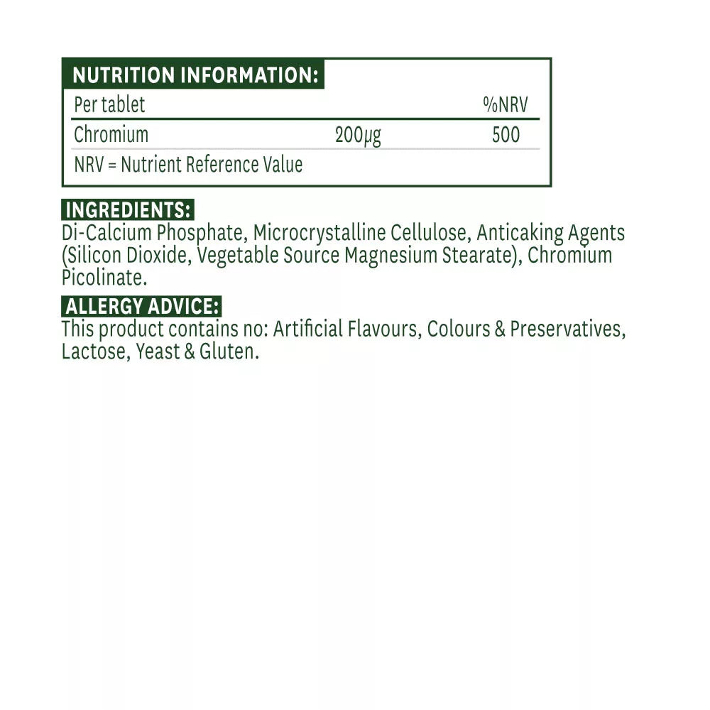 Natures Aid Chromium Picolinate 200 mcg (90 Tablets)