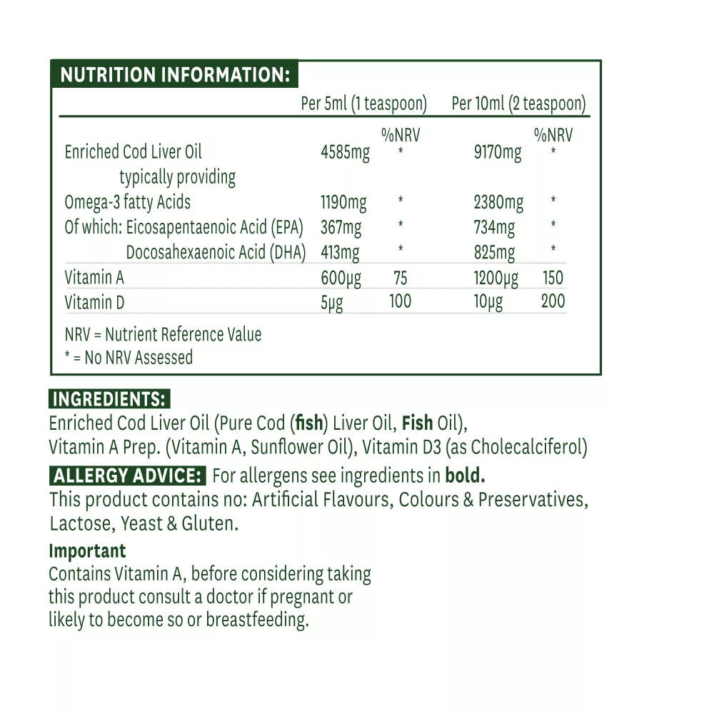 Natures Aid Cod Liver Oil (500 ml)