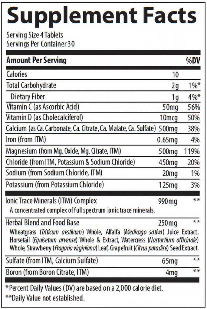 Trace Minerals Complete Cal/Mag 1:1 (120 Tablets)