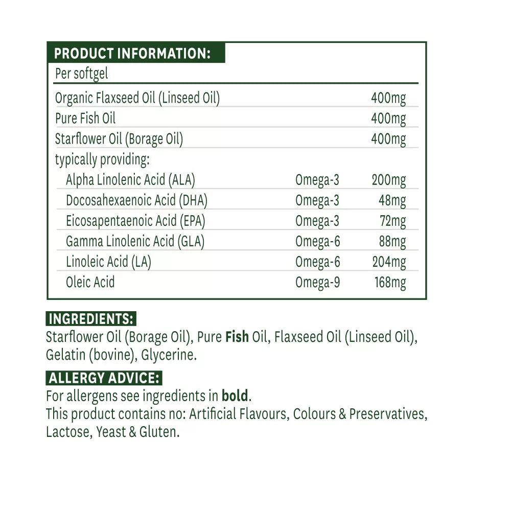 Natures Aid Complete EFA 1200 mg (Omega 3, 6 + 9) (90 Softgels)