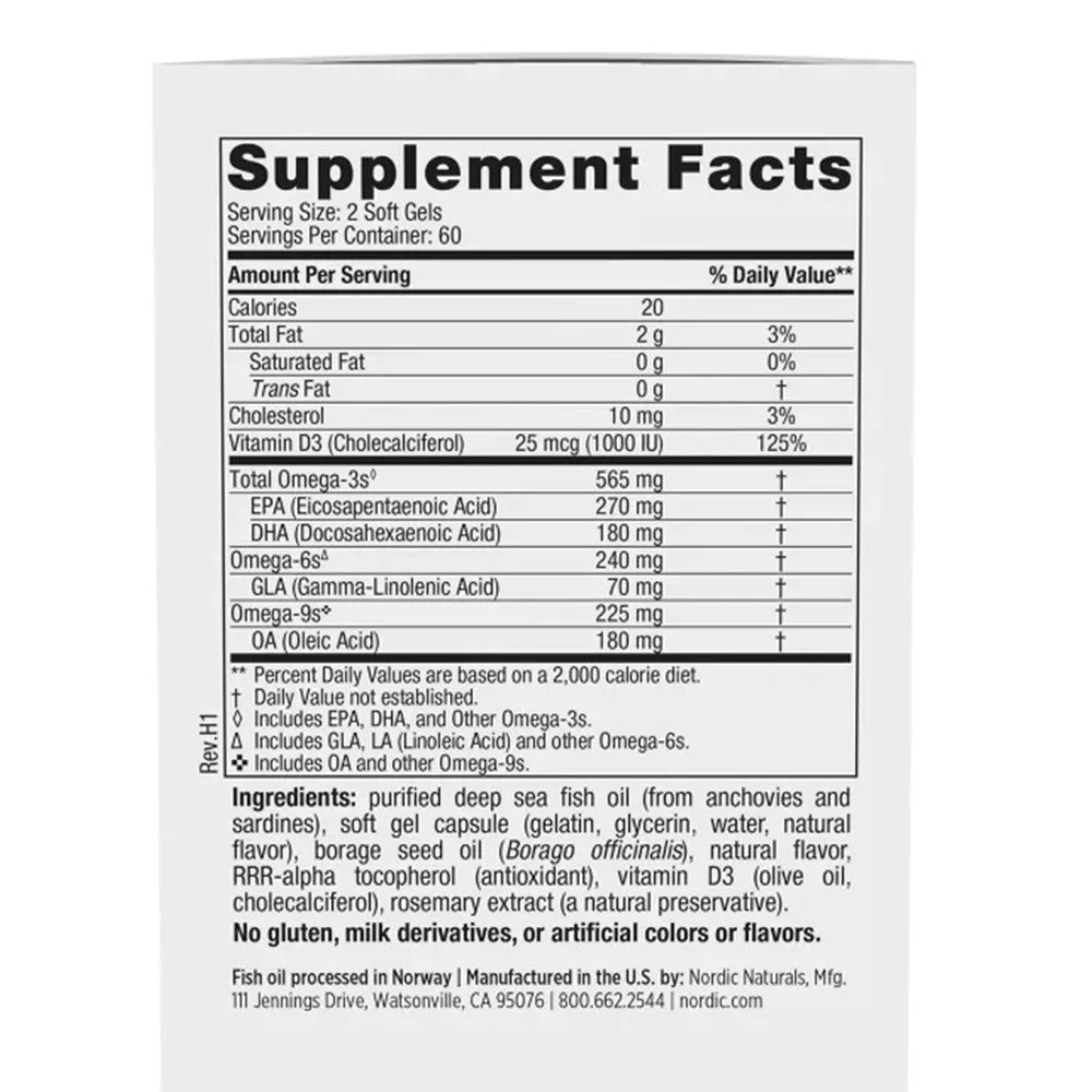 Nordic Naturals Complete Omega-D3 (120 Softgels, Lemon)