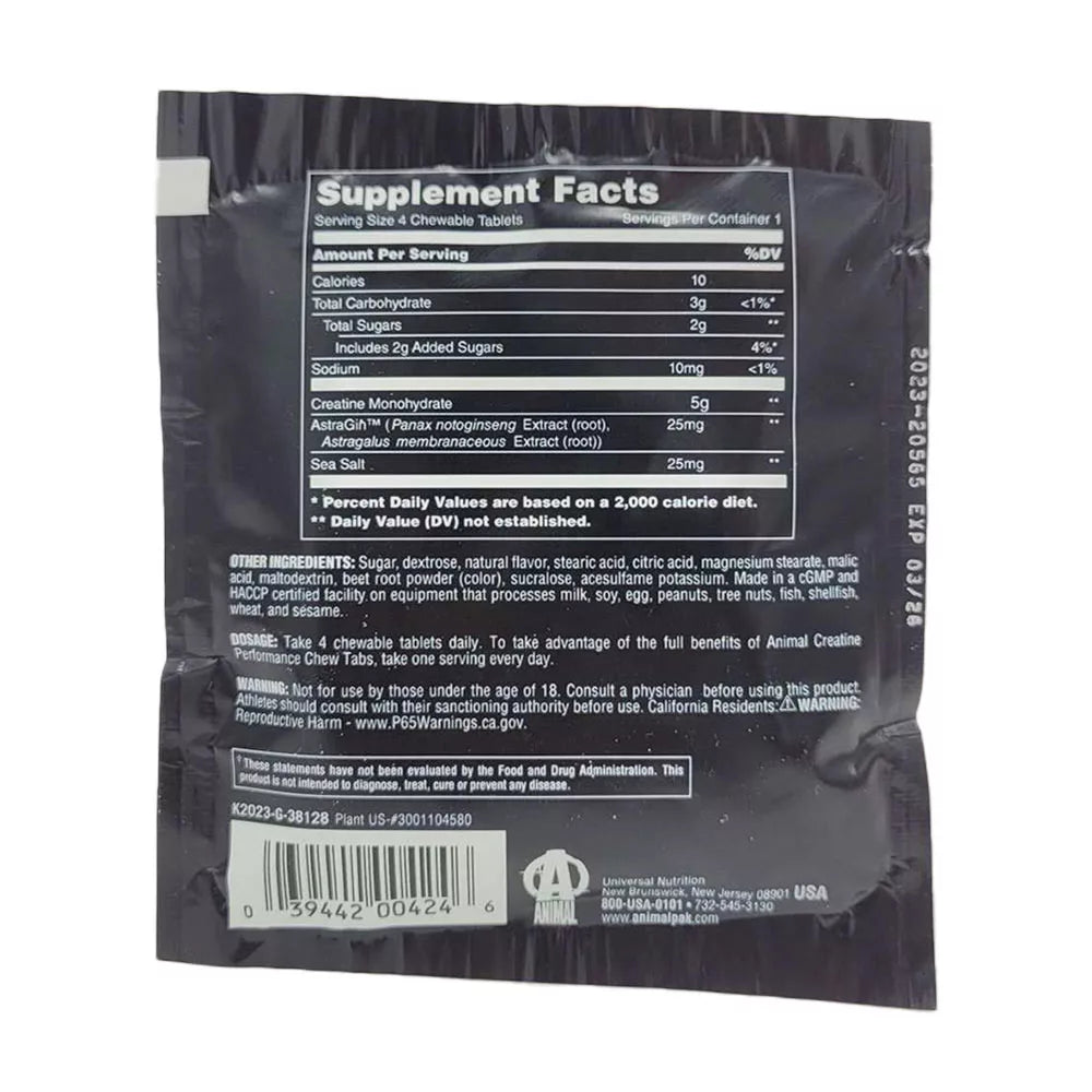 Universal Nutrition Animal Creatine Chews (4 chewable tablets, Grape)