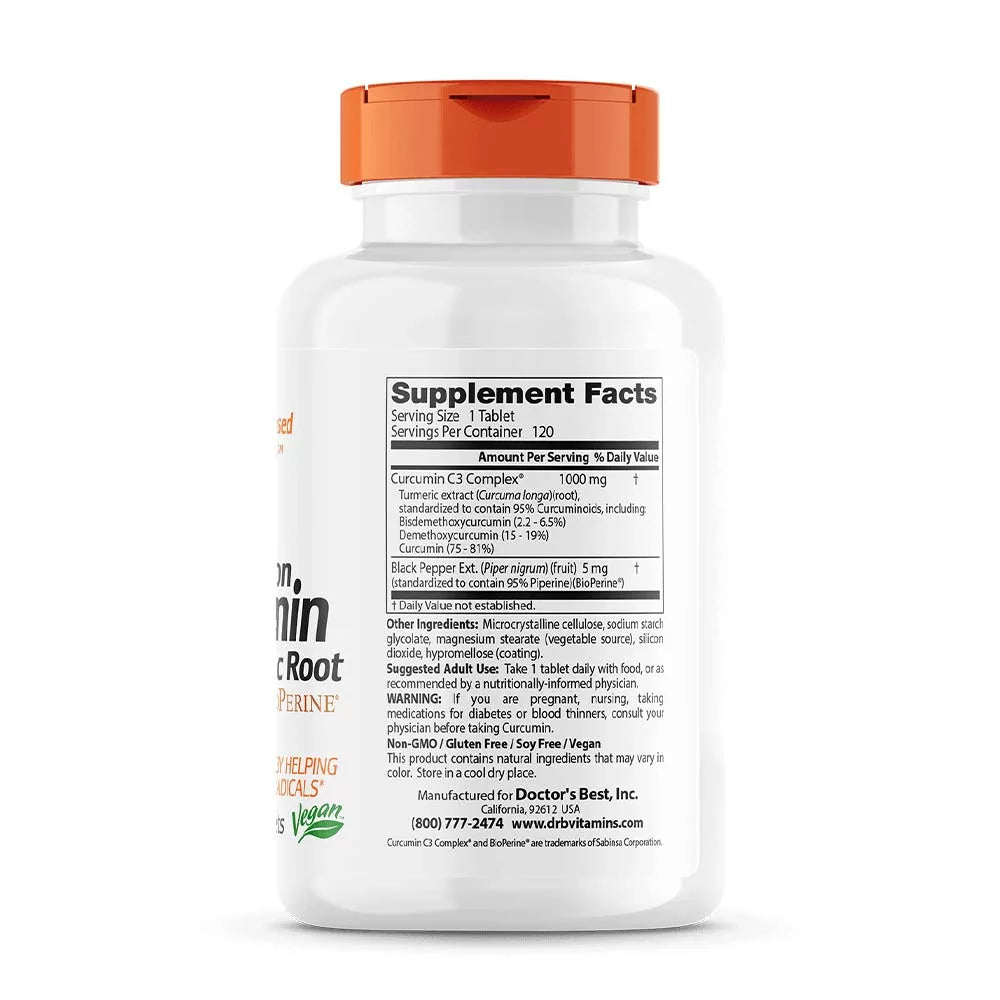 Doctor's Best High Abs. Curcumin From Turmeric Root + C3 (120 Tablets)