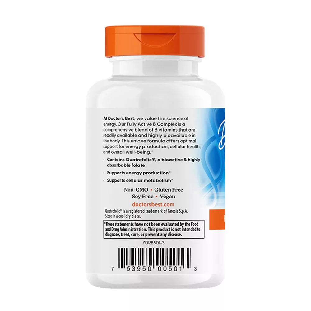 Doctor's Best Fully Active B Complex with Quatrefolic (60 Capsules)