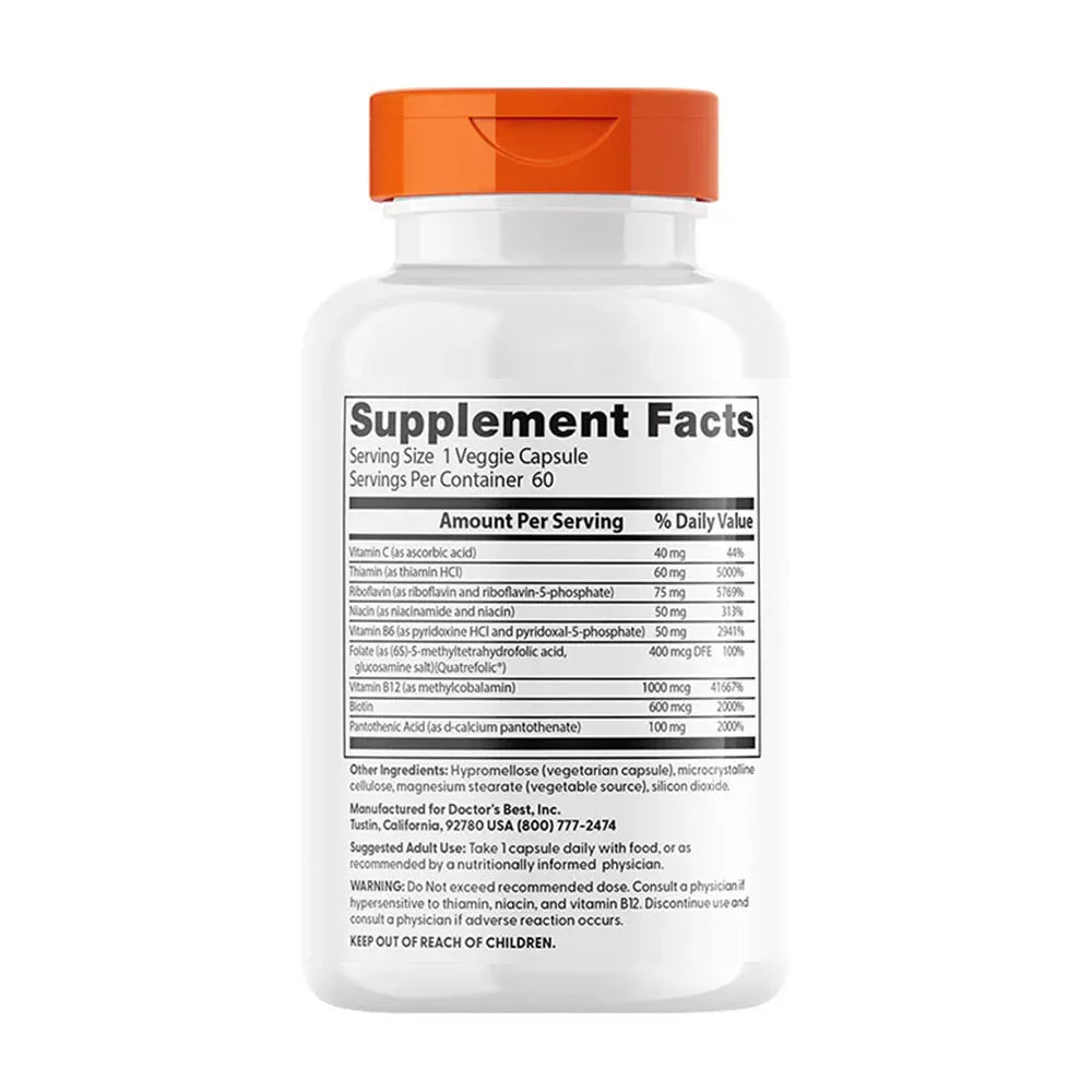 Doctor's Best Fully Active B Complex with Quatrefolic (60 Capsules)