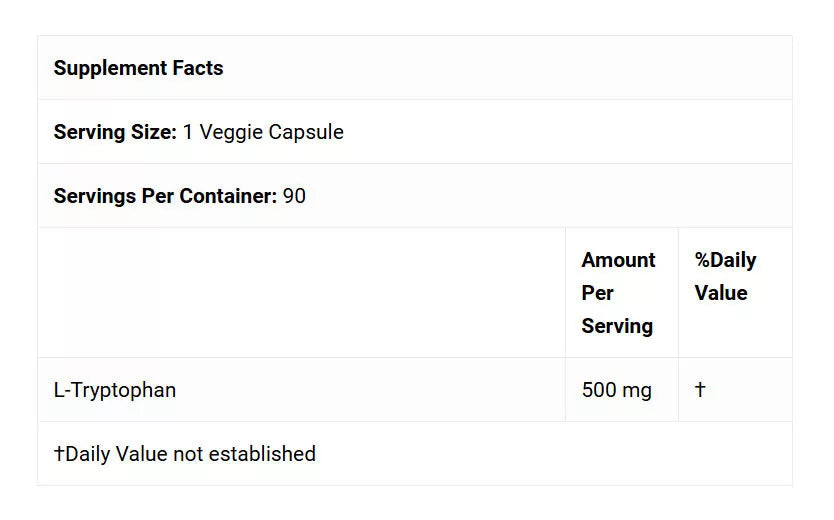 Doctor's Best L-Tryptophan 500 mg (90 Veggie Capsules)