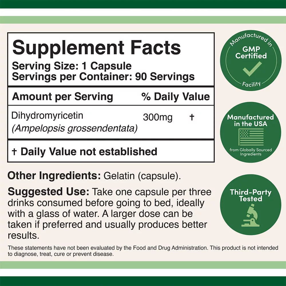 Double Wood Supplements Dihydromyricetin DHM (90 Capsules)