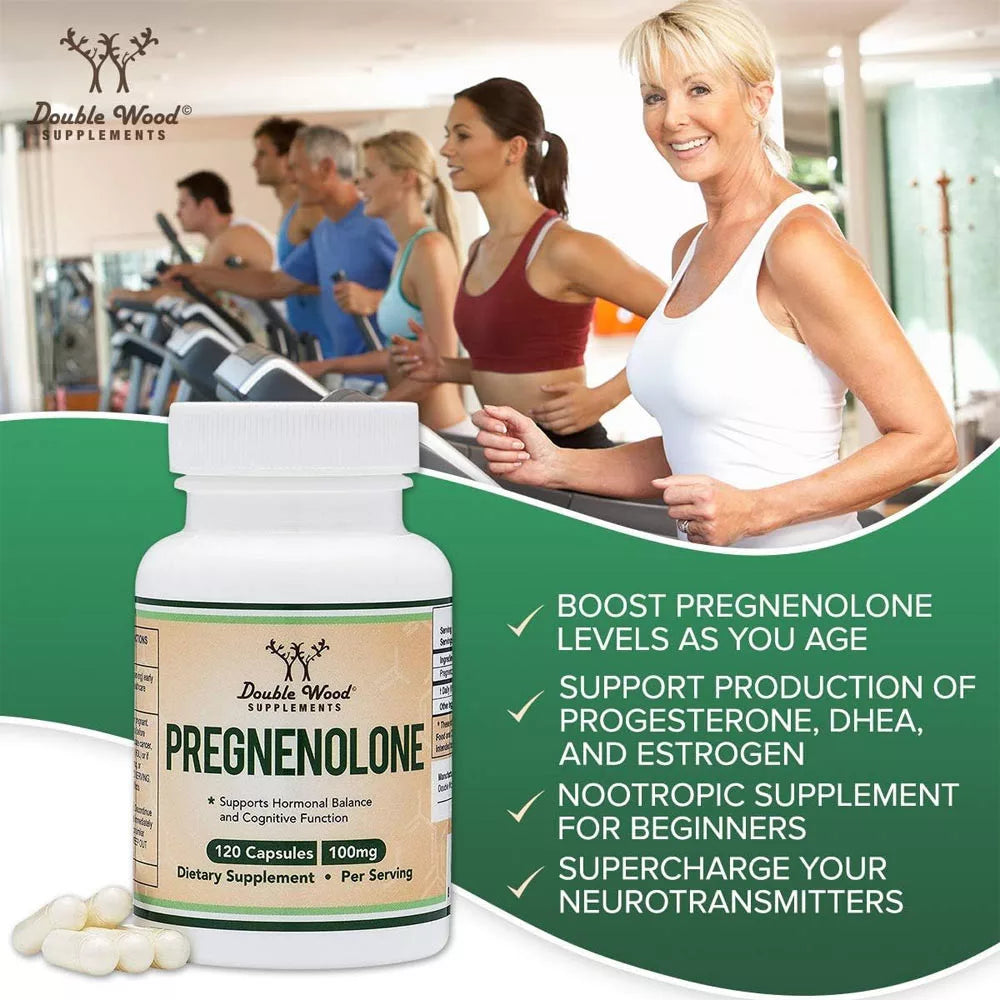 Double Wood Supplements Pregnenolone (120 Capsules)