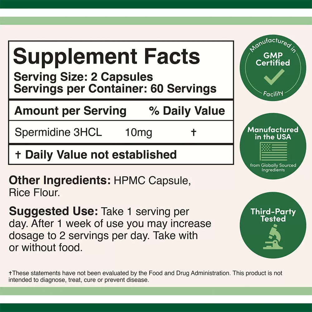 Double Wood Supplements Spermidine (120 Capsules)