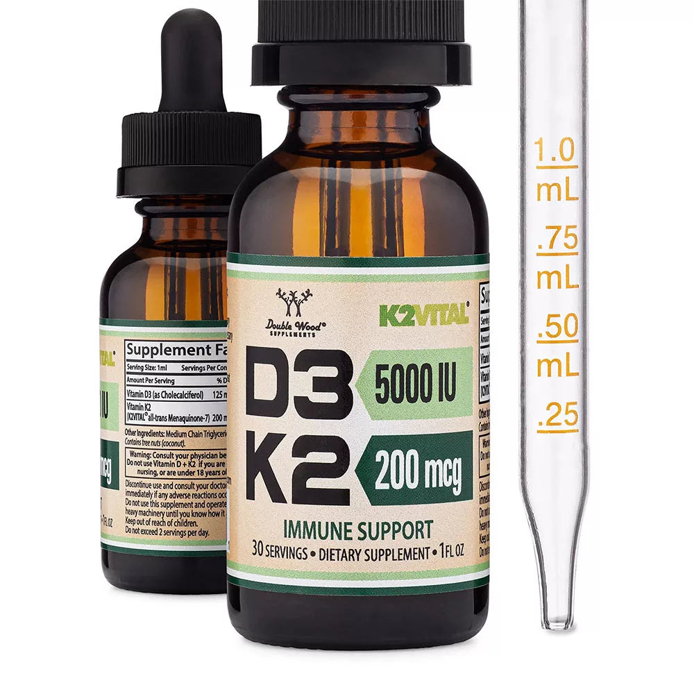 Double Wood Supplements Vitamin D3 + K2 Liquid (30 ml)