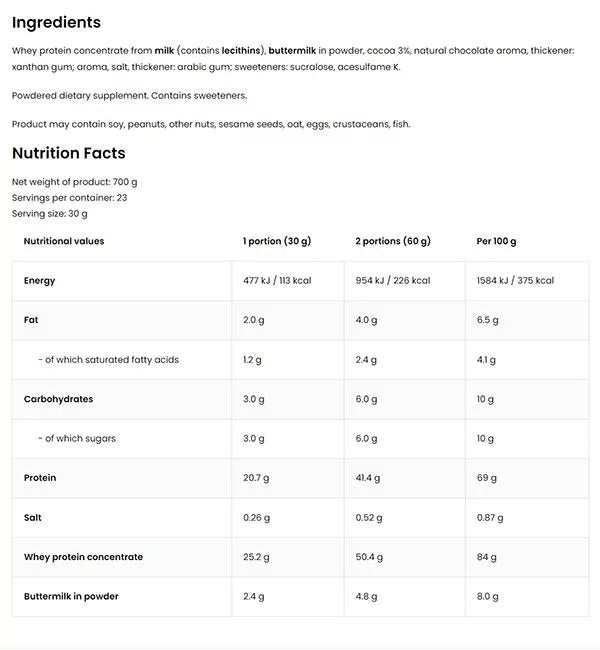 OstroVit Delicious WHEY (700 g, Chocolate Banana)