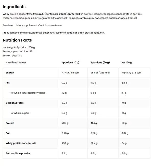 OstroVit Delicious WHEY (700 g, Strawberry Wafers)