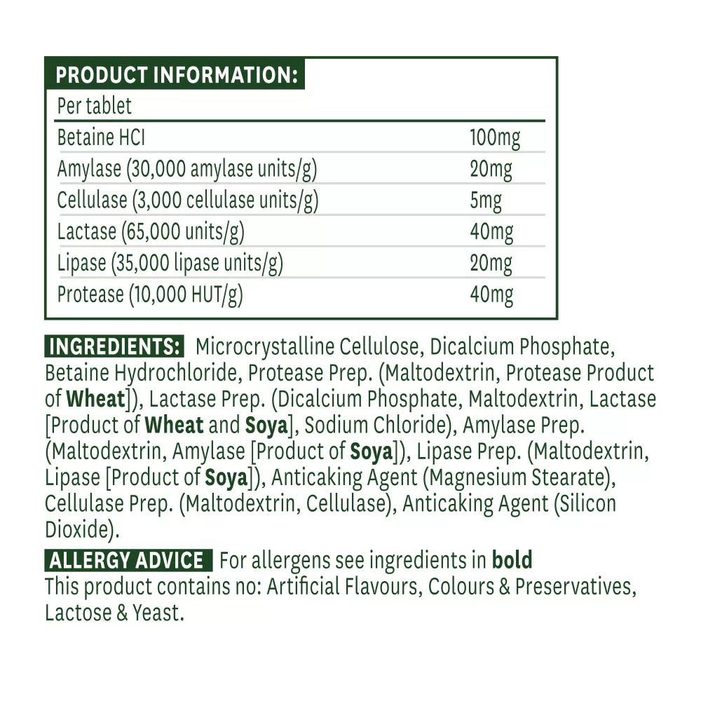 Natures Aid Digestive Enzyme Complex (60 Tablets)