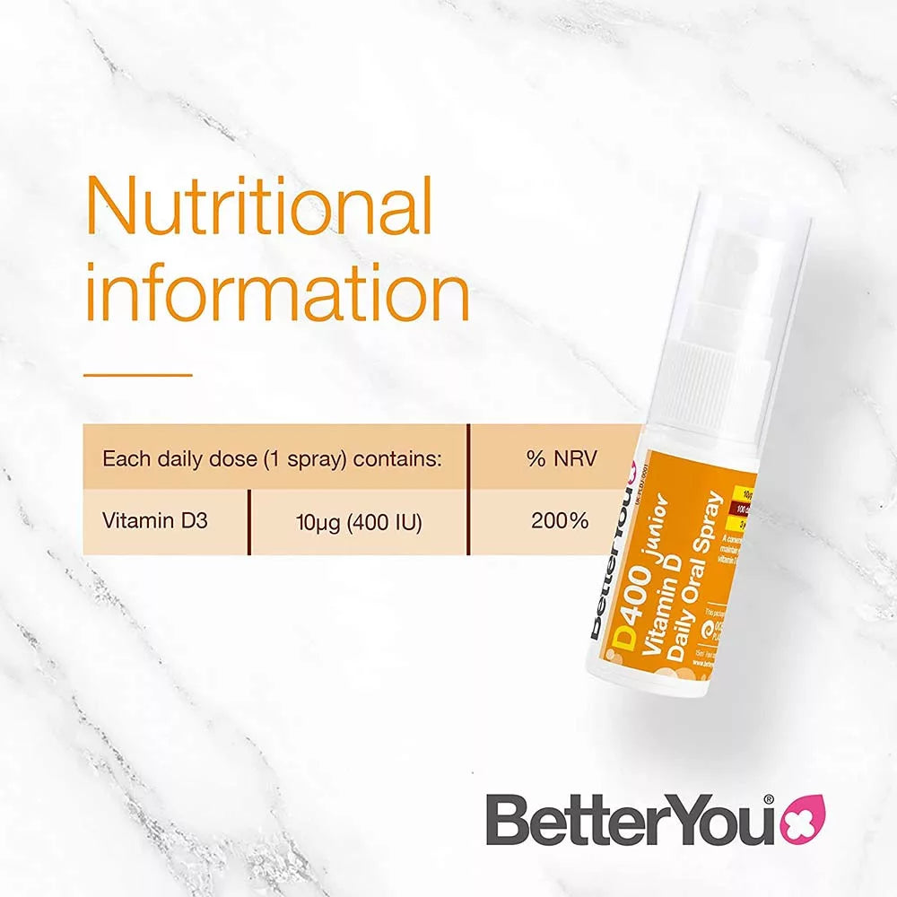 BetterYou Dlux Junior Daily Vitamin D 400 IU Oral Spray (15 ml)
